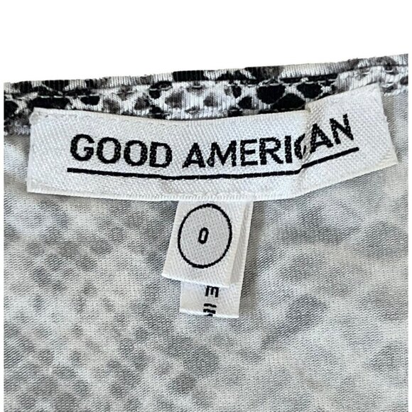 GOOD AMERICAN The Runaround Wrap Dress Python Snake Print Woman's Size 0 (XS) - Picture 6 of 10